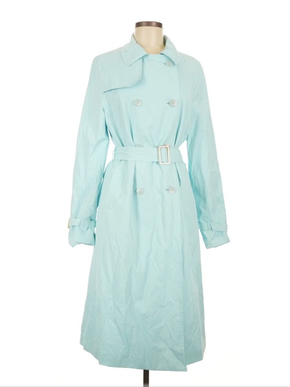 MaxMara Light Aqua Trench Coat with Belt